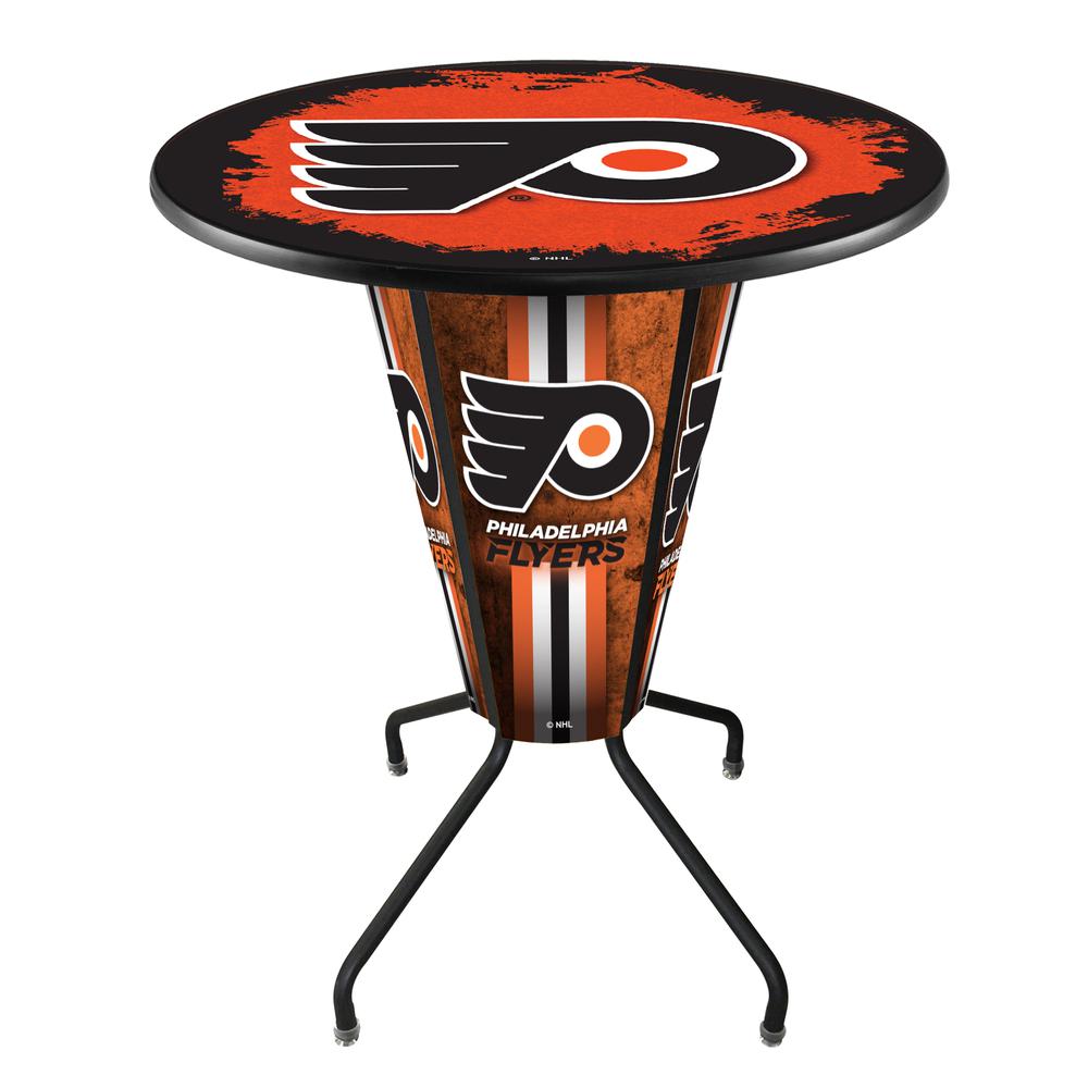 Lighted L218 - 42" Black Philadelphia Flyers Pub Table. Picture 1