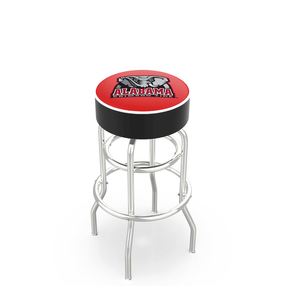25" L7C1 - 4" Alabama Cushion Seat with Double-Ring Chrome Base Swivel Bar Stool by Holland Bar Stool Company. Picture 1