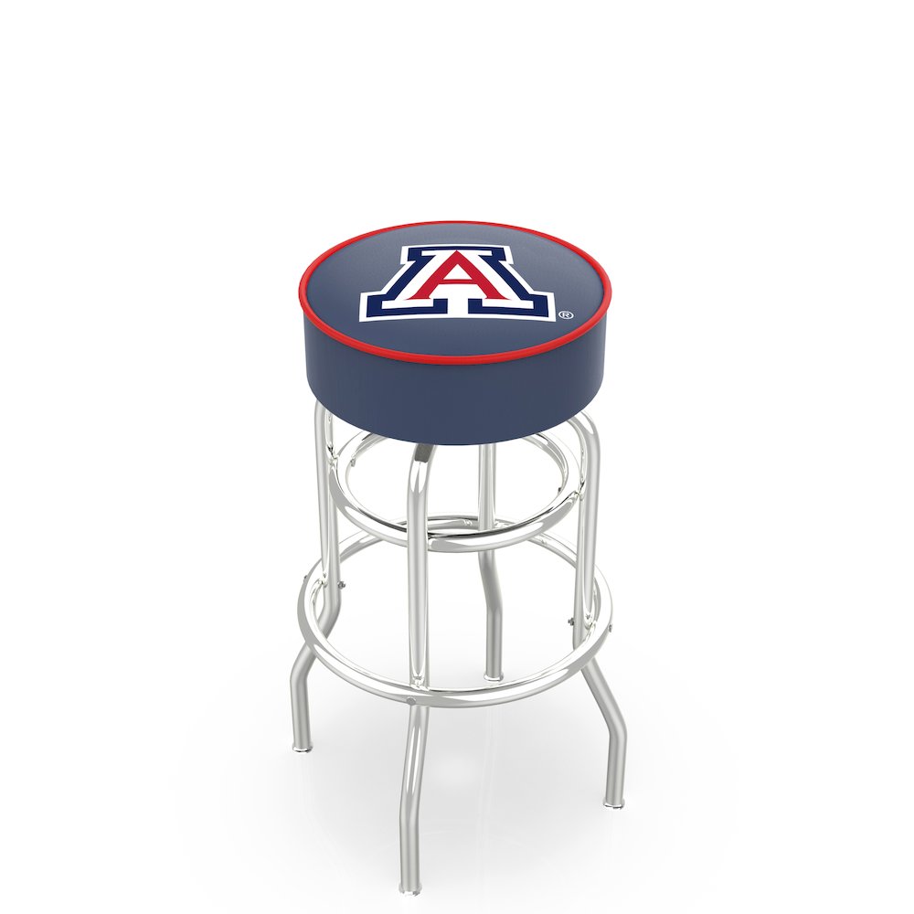 25" L7C1 - 4" Arizona Cushion Seat with Double-Ring Chrome Base Swivel Bar Stool by Holland Bar Stool Company. Picture 1