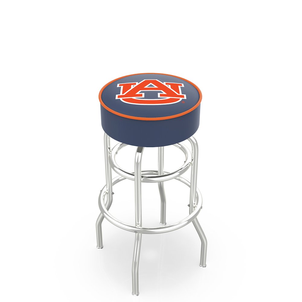25" L7C1 - 4" Auburn Cushion Seat with Double-Ring Chrome Base Swivel Bar Stool by Holland Bar Stool Company. Picture 1