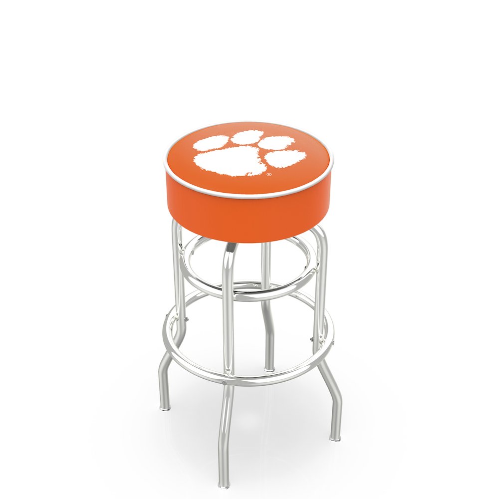 25" L7C1 - 4" Clemson Cushion Seat with Double-Ring Chrome Base Swivel Bar Stool by Holland Bar Stool Company. Picture 1