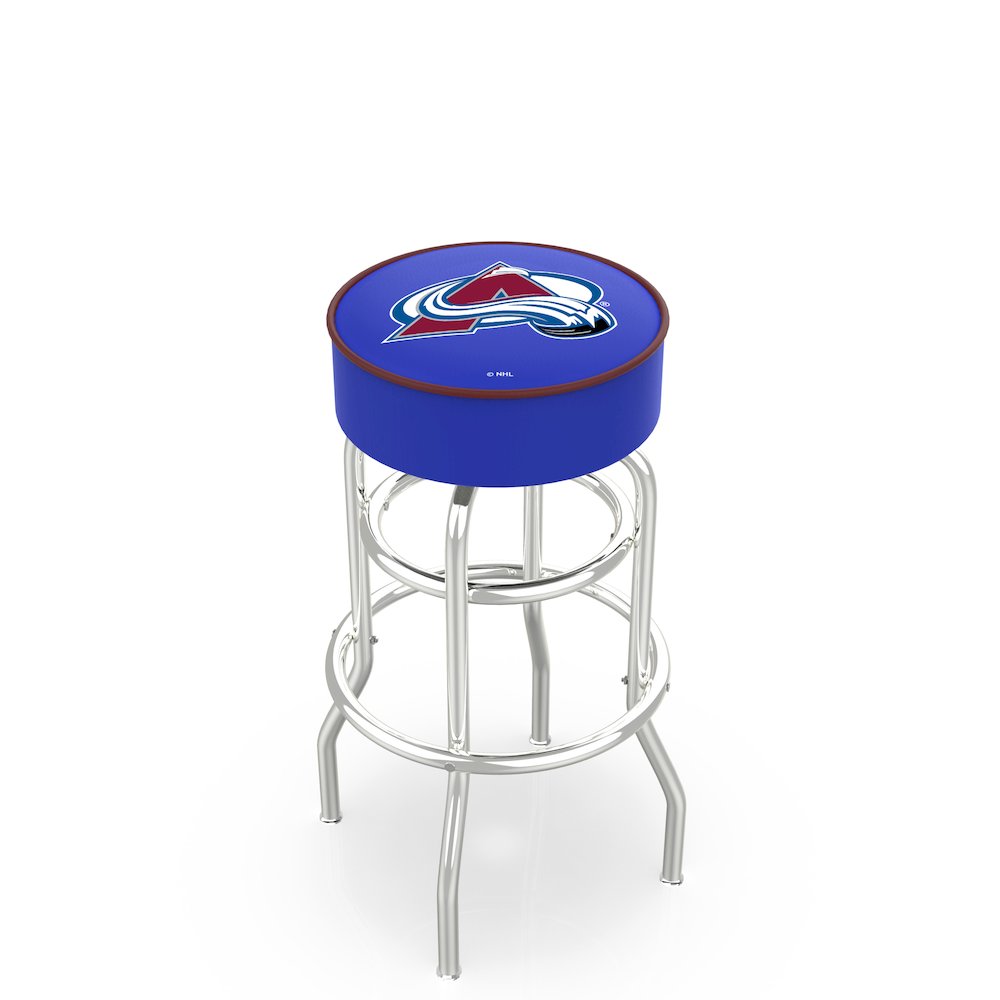 25" L7C1 - 4" Colorado Avalanche Cushion Seat with Double-Ring Chrome Base Swivel Bar Stool by Holland Bar Stool Company. Picture 1