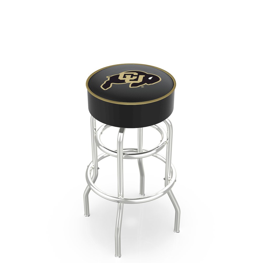 25" L7C1 - 4" Colorado Cushion Seat with Double-Ring Chrome Base Swivel Bar Stool by Holland Bar Stool Company. Picture 1