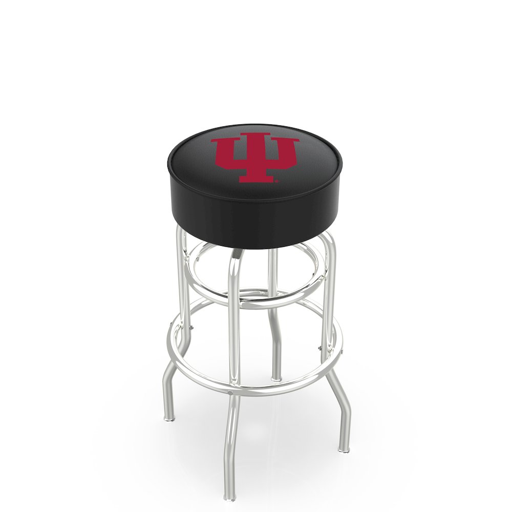 25" L7C1 - 4" Indiana Cushion Seat with Double-Ring Chrome Base Swivel Bar Stool by Holland Bar Stool Company. Picture 1