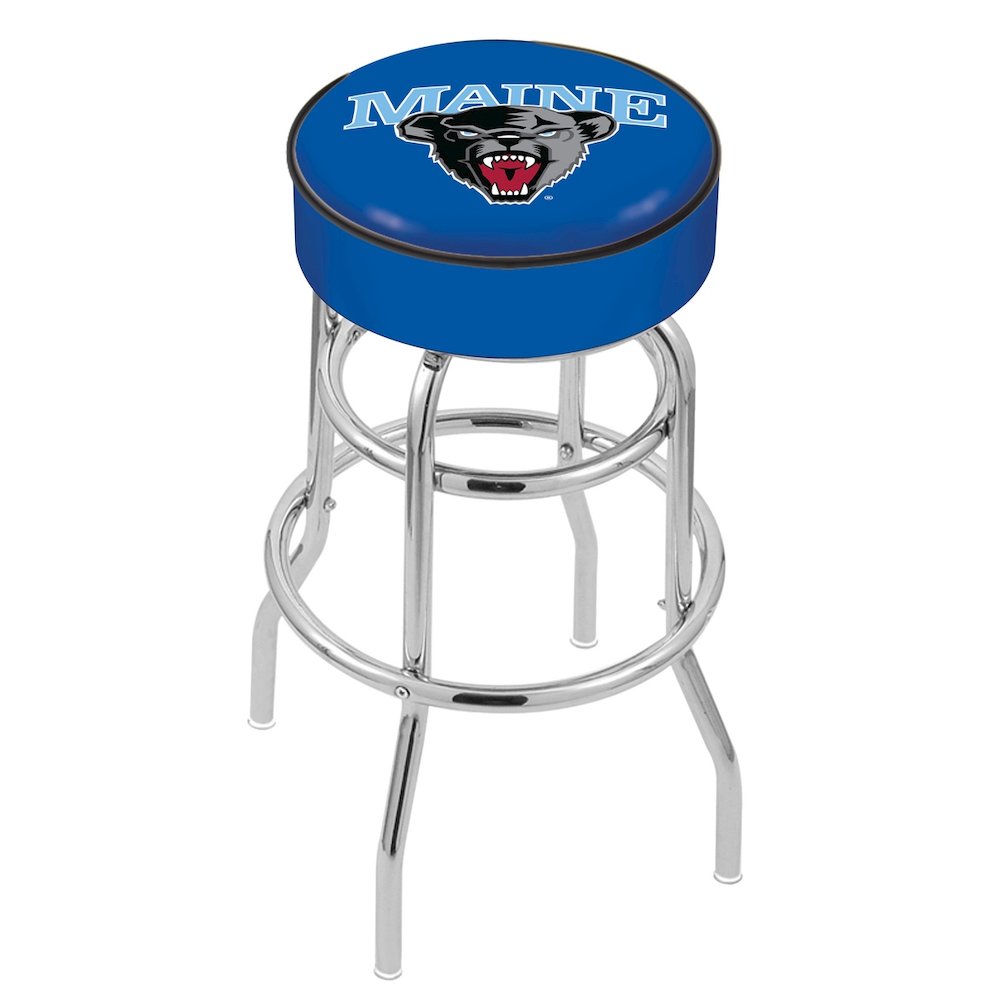 25" L7C1 - 4" Maine Cushion Seat with Double-Ring Chrome Base Swivel Bar Stool by Holland Bar Stool Company. Picture 1