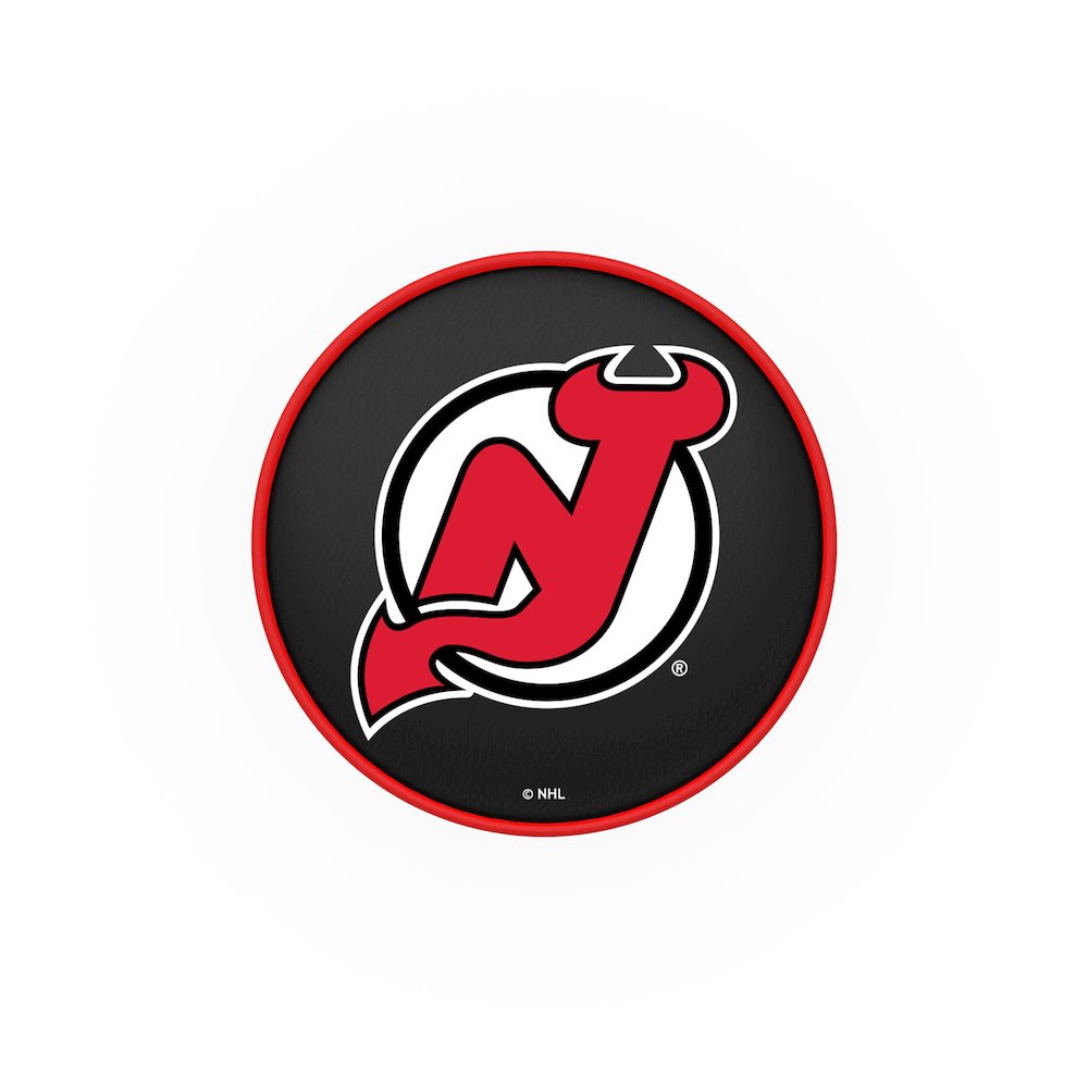 25" L7C1 - 4" New Jersey Devils Cushion Seat with Double-Ring Chrome Base Swivel Bar Stool by Holland Bar Stool Company. Picture 2