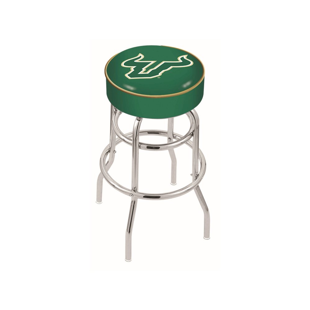 25" L7C1 - 4" South Florida Cushion Seat with Double-Ring Chrome Base Swivel Bar Stool by Holland Bar Stool Company. Picture 1