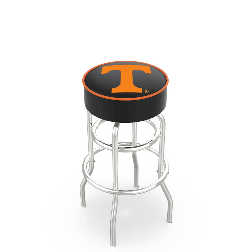 25" L7C1 - 4" Tennessee Cushion Seat with Double-Ring Chrome Base Swivel Bar Stool by Holland Bar Stool Company. Picture 1
