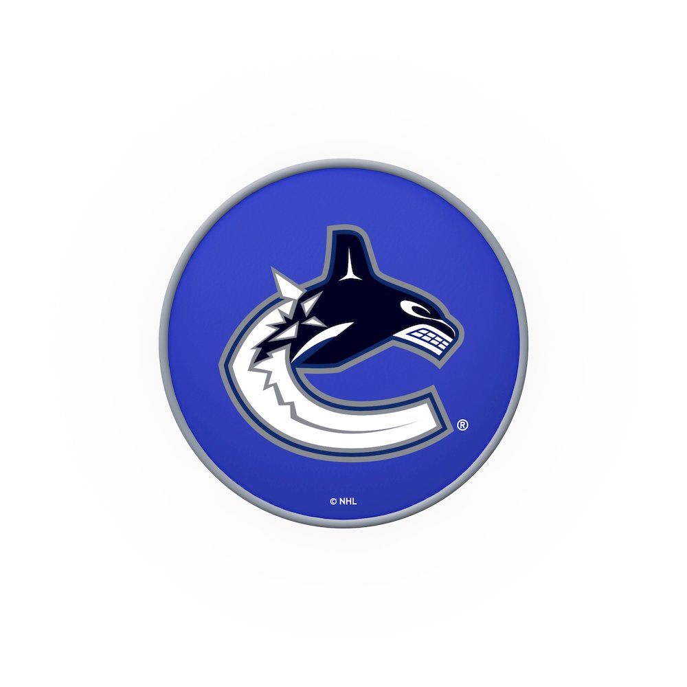 25" L7C1 - 4" Vancouver Canucks Cushion Seat with Double-Ring Chrome Base Swivel Bar Stool by Holland Bar Stool Company. Picture 2