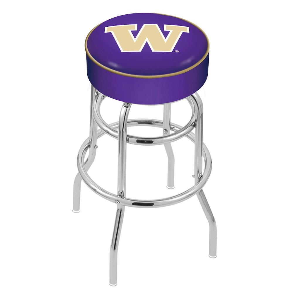 25" L7C1 - 4" Washington Cushion Seat with Double-Ring Chrome Base Swivel Bar Stool by Holland Bar Stool Company. Picture 1