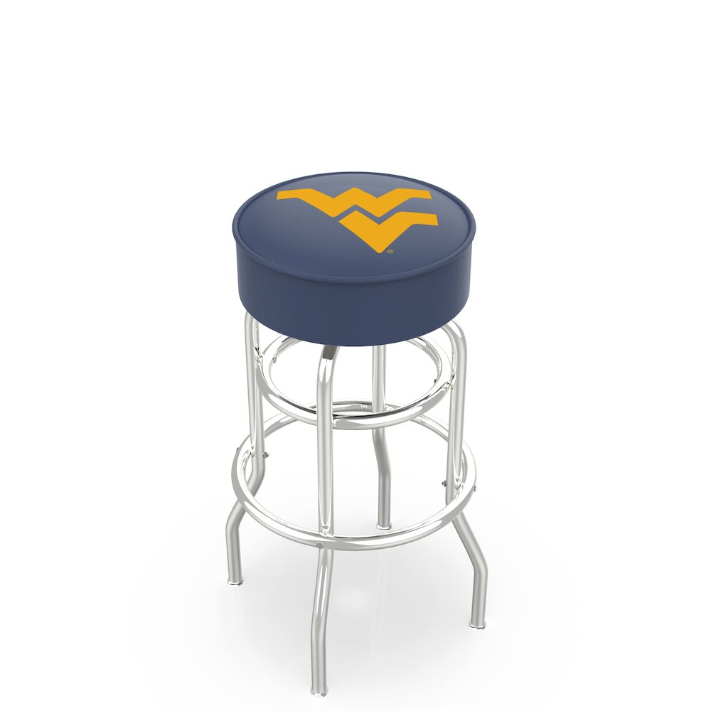 25" L7C1 - 4" West Virginia Cushion Seat with Double-Ring Chrome Base Swivel Bar Stool by Holland Bar Stool Company. Picture 1