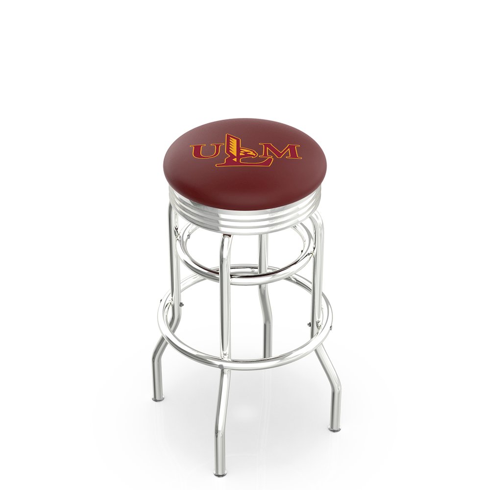 25" L7C3C - Chrome Double Ring Louisiana-Monroe Swivel Bar Stool with 2.5" Ribbed Accent Ring by Holland Bar Stool Company. Picture 1