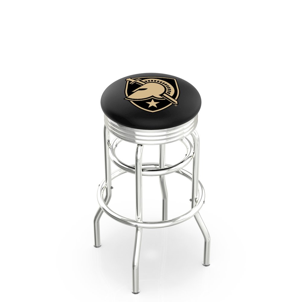 25" L7C3C - Chrome Double Ring US Military Academy (ARMY) Swivel Bar Stool with 2.5" Ribbed Accent Ring by Holland Bar Stool Company. Picture 1