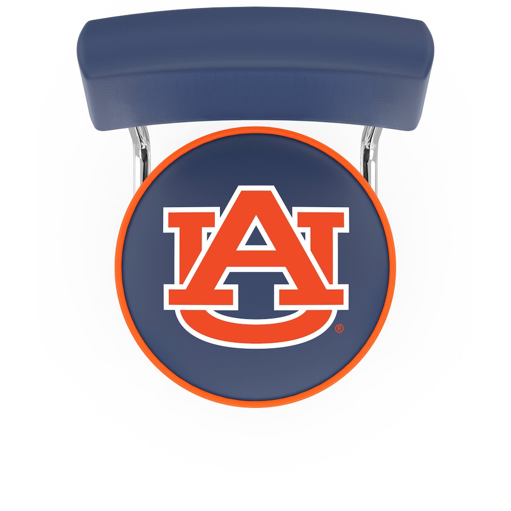 25" L7C4 - Chrome Double Ring Auburn Swivel Bar Stool with a Back by Holland Bar Stool Company. Picture 2