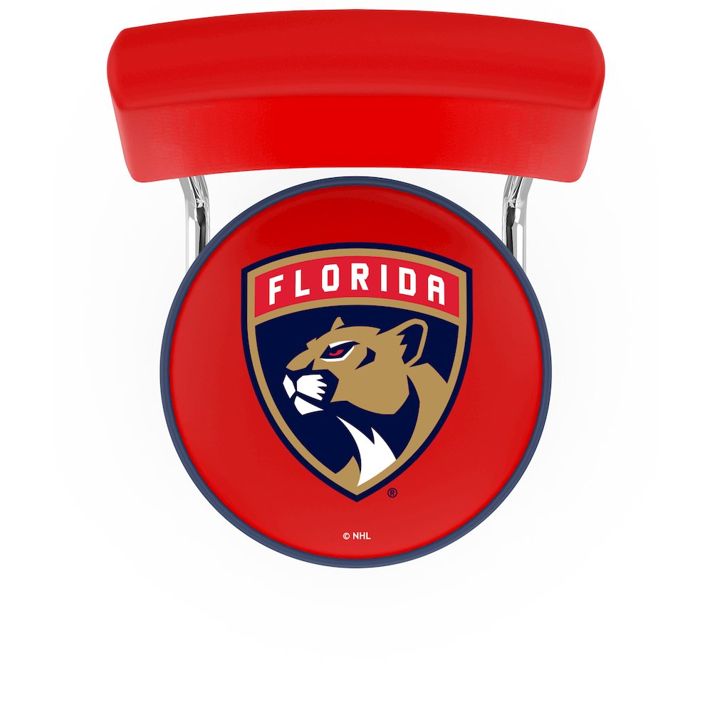 25" L7C4 - Chrome Double Ring Florida Panthers Swivel Bar Stool with a Back by Holland Bar Stool Company. Picture 2