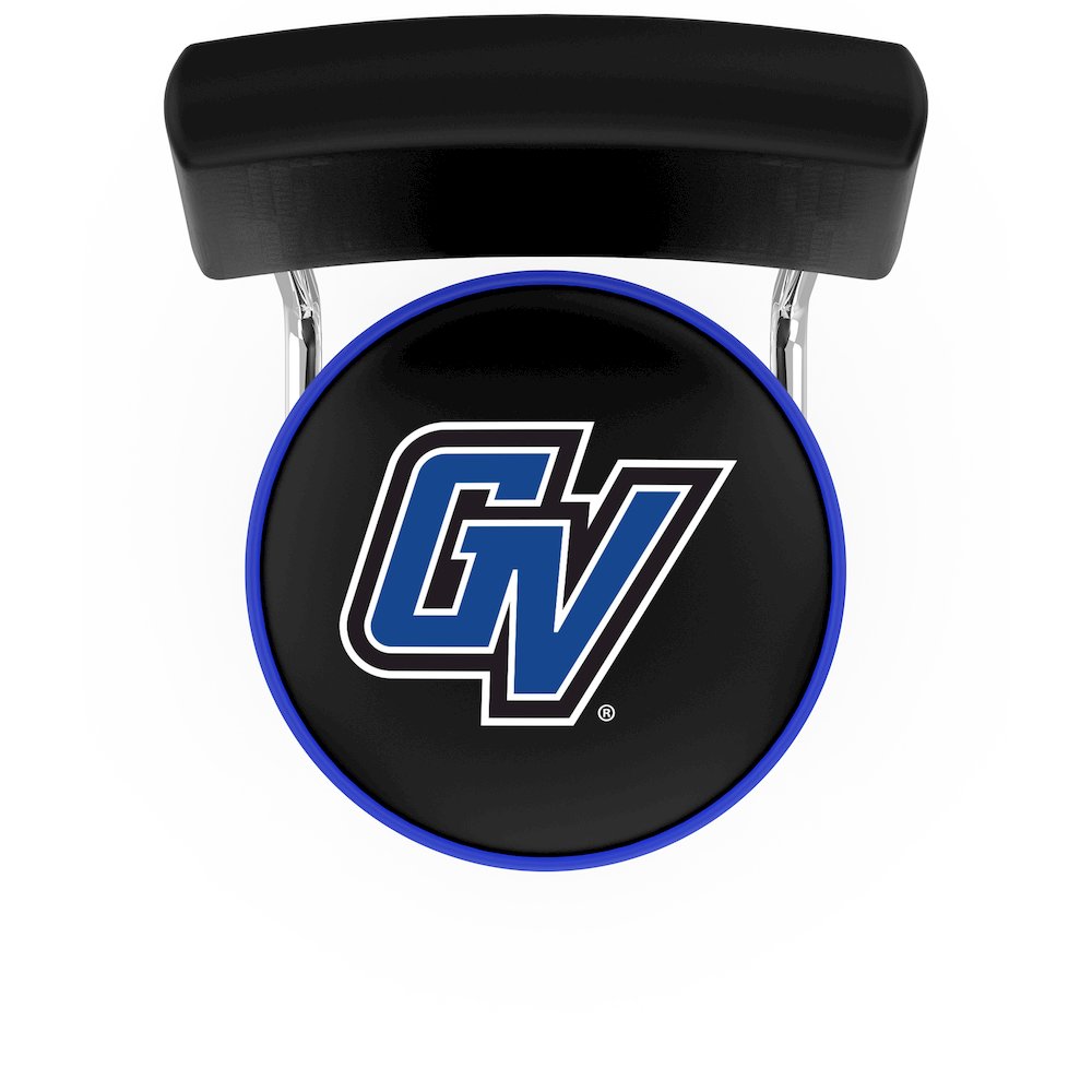 25" L7C4 - Chrome Double Ring Grand Valley State Swivel Bar Stool with a Back by Holland Bar Stool Company. Picture 2