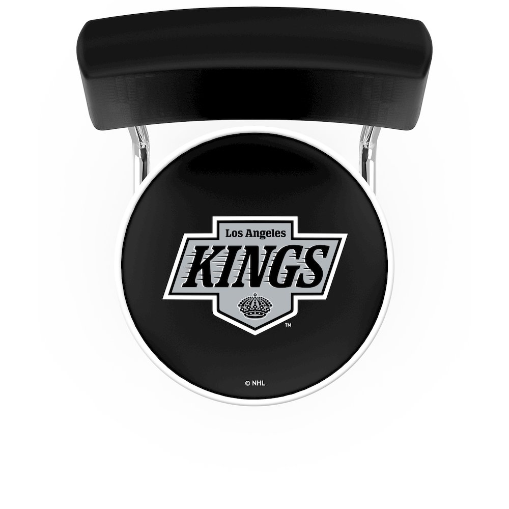 25" L7C4 - Chrome Double Ring Los Angeles Kings Swivel Bar Stool with a Back by Holland Bar Stool Company. Picture 2