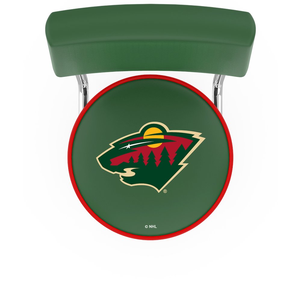 25" L7C4 - Chrome Double Ring Minnesota Wild Swivel Bar Stool with a Back by Holland Bar Stool Company. Picture 2