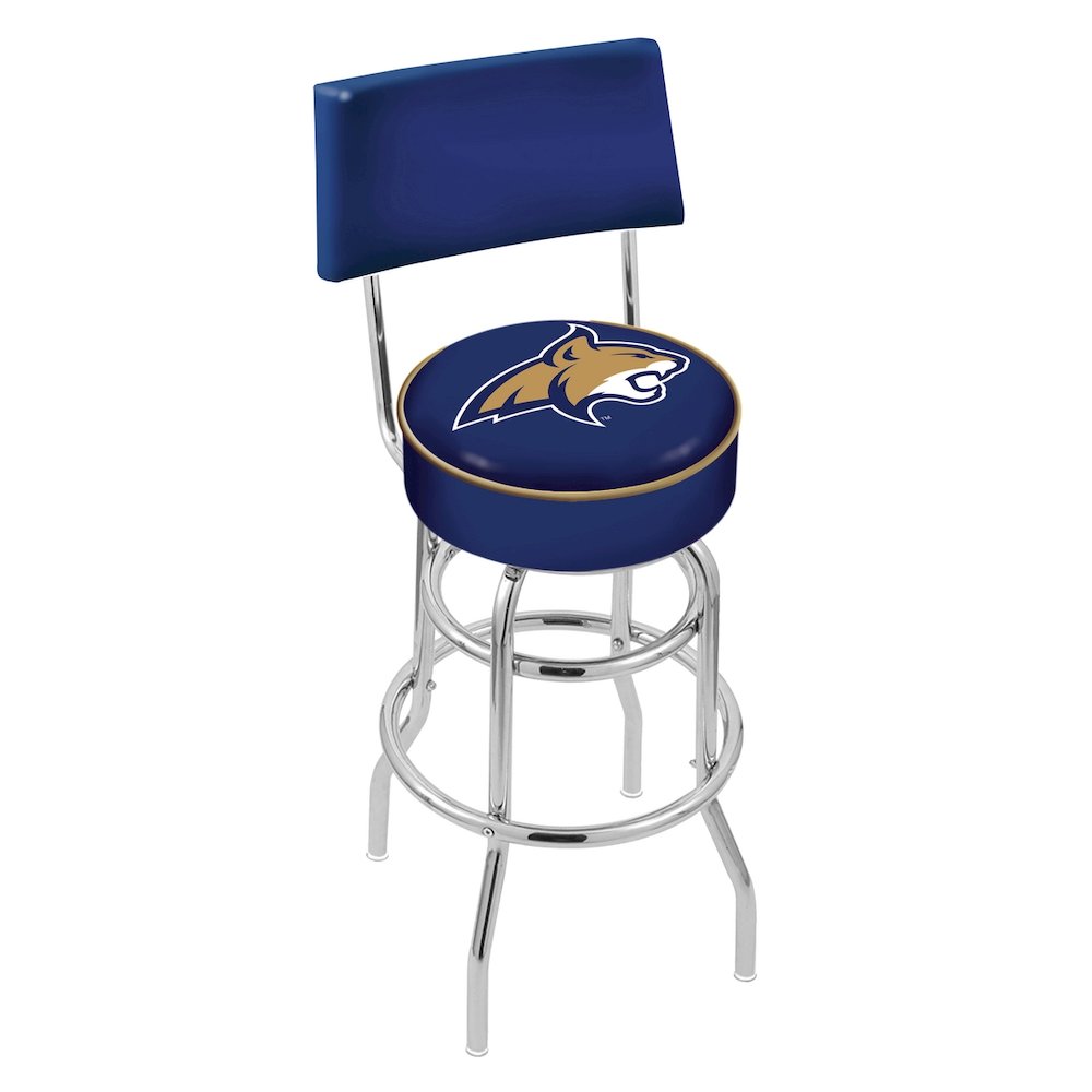 25" L7C4 - Chrome Double Ring Montana State Swivel Bar Stool with a Back by Holland Bar Stool Company. Picture 1