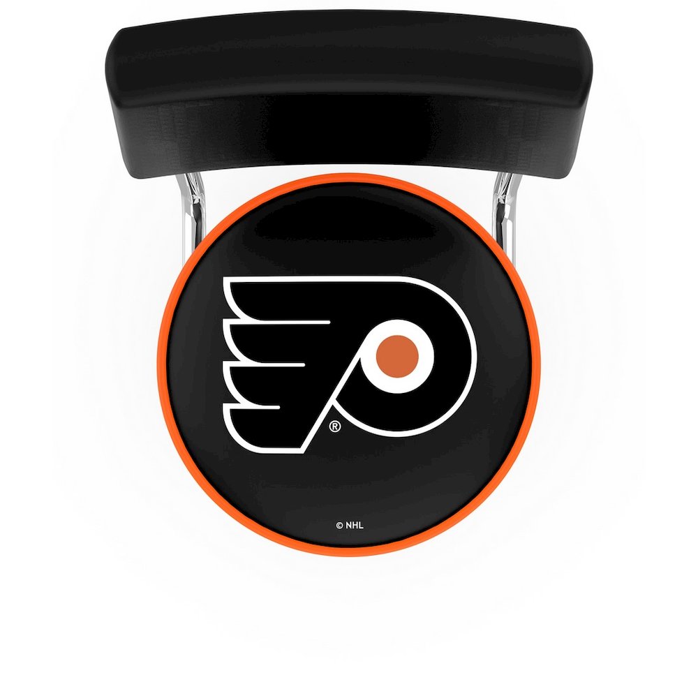25" L7C4 - Chrome Double Ring Philadelphia Flyers Swivel Bar Stool with a Back by Holland Bar Stool Company. Picture 2