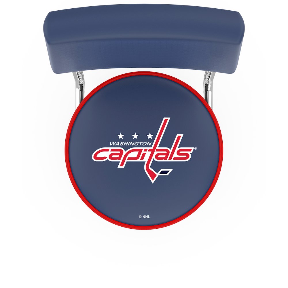 25" L7C4 - Chrome Double Ring Washington Capitals Swivel Bar Stool with a Back by Holland Bar Stool Company. Picture 2
