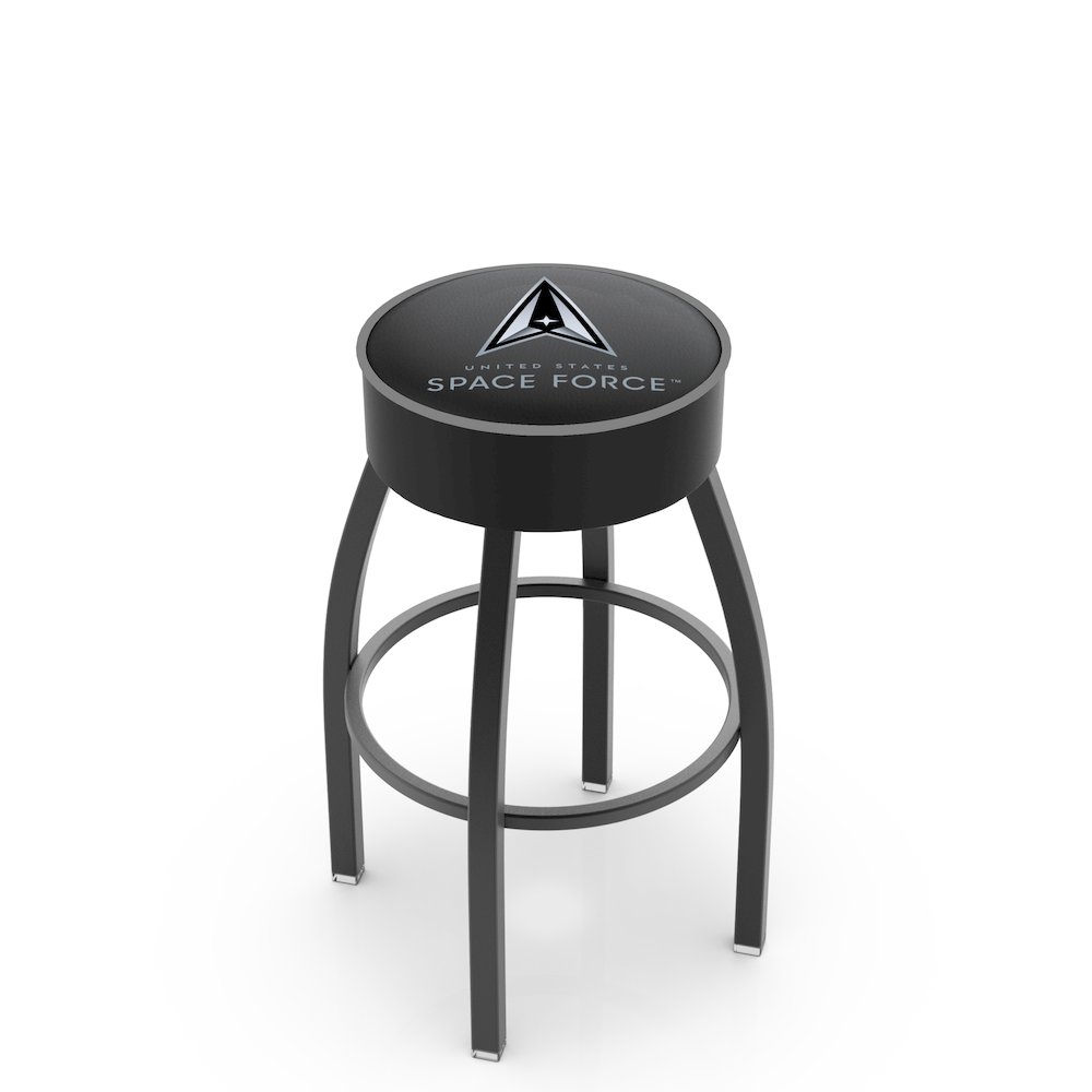 U.S. Space Force 25" Swivel Counter Stool with Black Wrinkle Finish. Picture 1