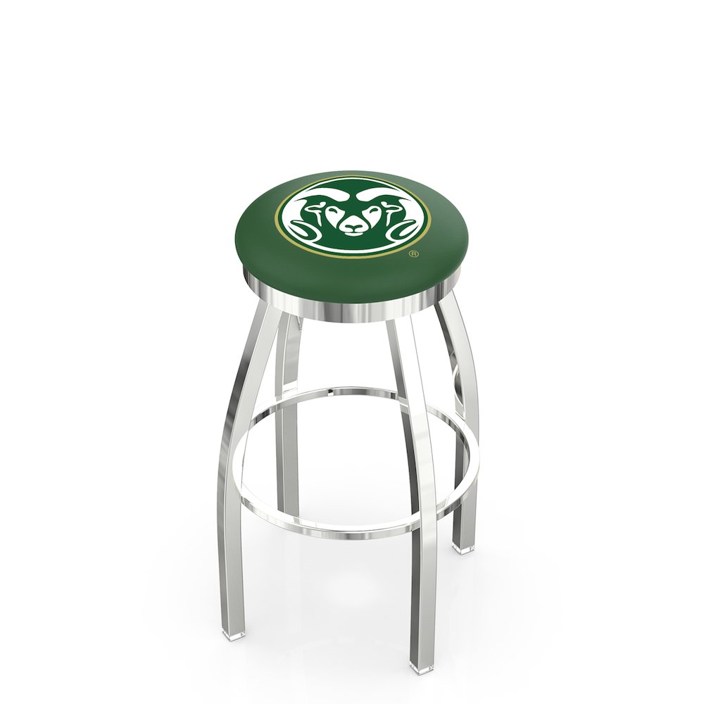 25" L8C2C - Chrome Colorado State Swivel Bar Stool with Accent Ring by Holland Bar Stool Company. Picture 1