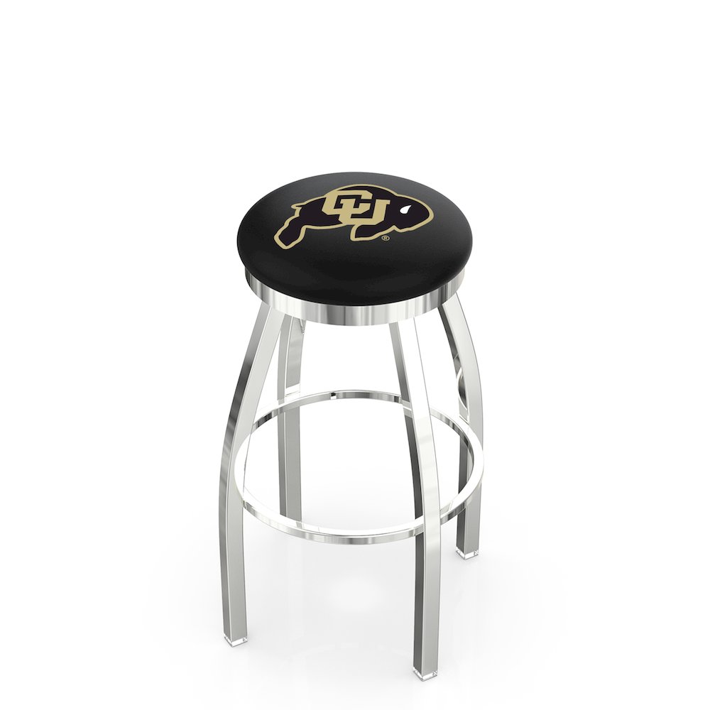 25" L8C2C - Chrome Colorado Swivel Bar Stool with Accent Ring by Holland Bar Stool Company. Picture 1