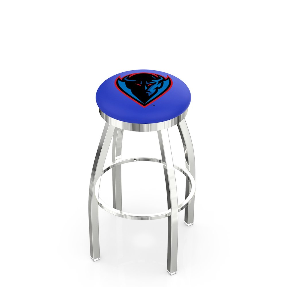 30" L8C2C - Chrome DePaul Swivel Bar Stool with Accent Ring by Holland Bar Stool Company. Picture 1