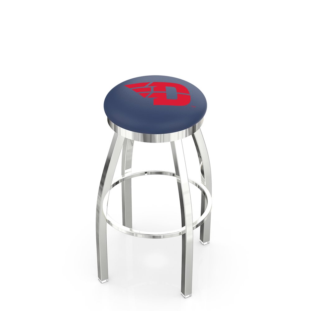 30" L8C2C - Chrome University of Dayton Swivel Bar Stool with Accent Ring by Holland Bar Stool Company. Picture 1