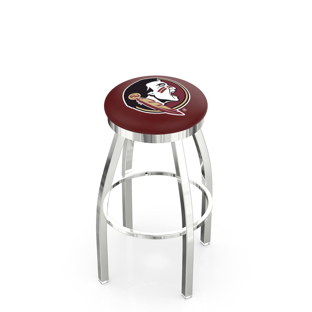 25" L8C2C - Chrome Florida State (Head) Swivel Bar Stool with Accent Ring by Holland Bar Stool Company. Picture 1