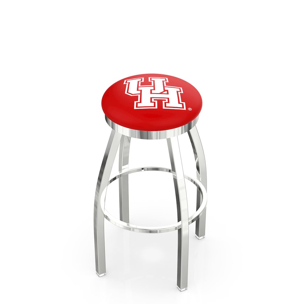30" L8C2C - Chrome Houston Swivel Bar Stool with Accent Ring by Holland Bar Stool Company. Picture 1