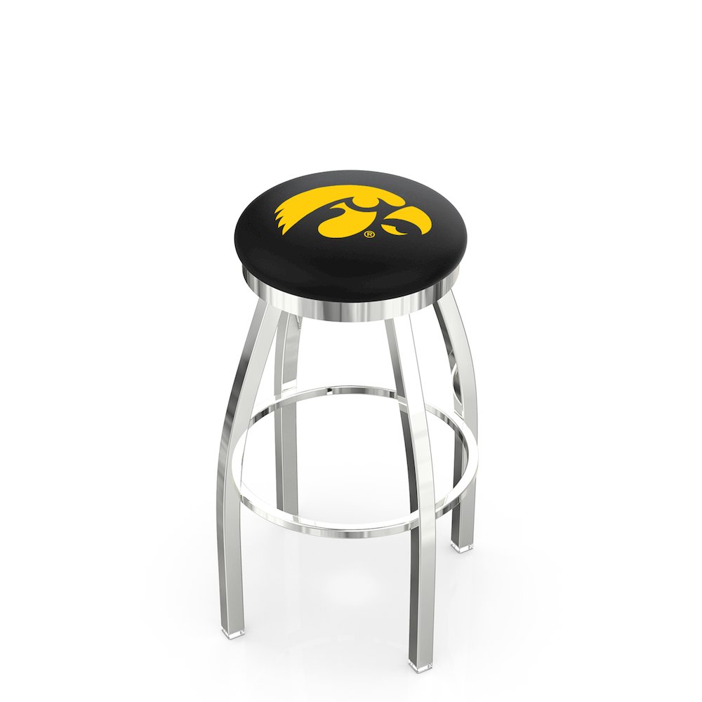 25" L8C2C - Chrome Iowa Swivel Bar Stool with Accent Ring by Holland Bar Stool Company. Picture 1
