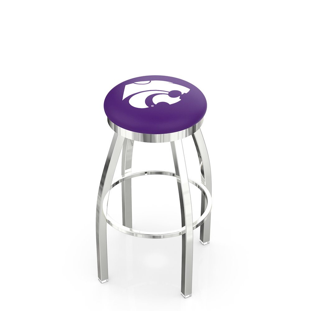 25" L8C2C - Chrome Kansas State Swivel Bar Stool with Accent Ring by Holland Bar Stool Company. Picture 1