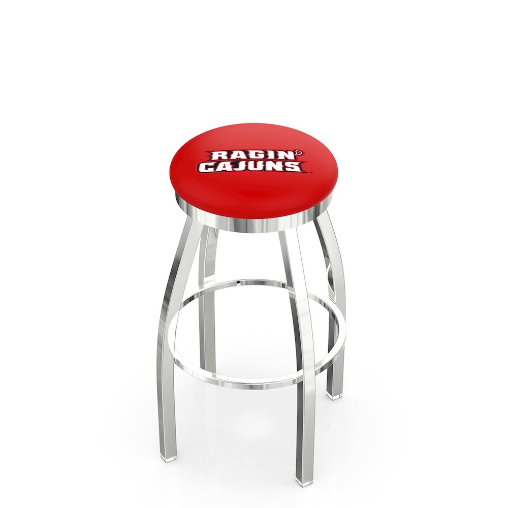 25" L8C2C - Chrome Louisiana-Lafayette Swivel Bar Stool with Accent Ring by Holland Bar Stool Company. Picture 1