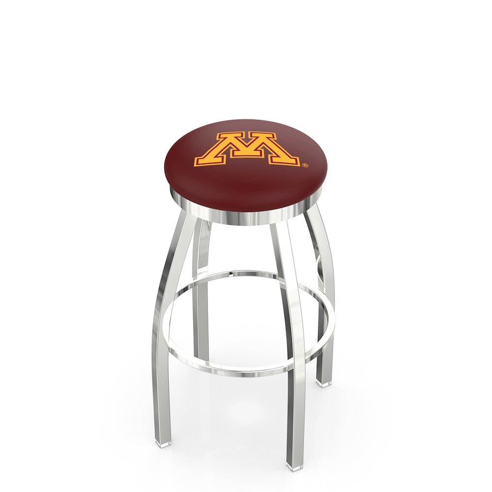 25" L8C2C - Chrome Minnesota Swivel Bar Stool with Accent Ring by Holland Bar Stool Company. Picture 1