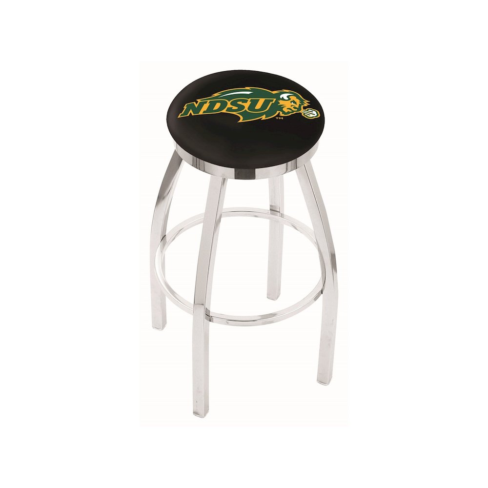 30" L8C2C - Chrome North Dakota State Swivel Bar Stool with Accent Ring by Holland Bar Stool Company. Picture 1