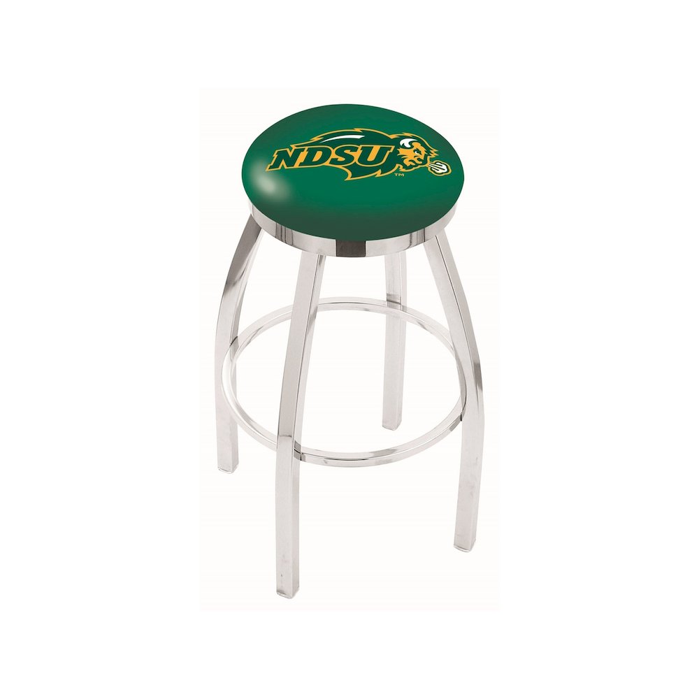 30" L8C2C - Chrome North Dakota State Swivel Bar Stool with Accent Ring by Holland Bar Stool Company. Picture 1
