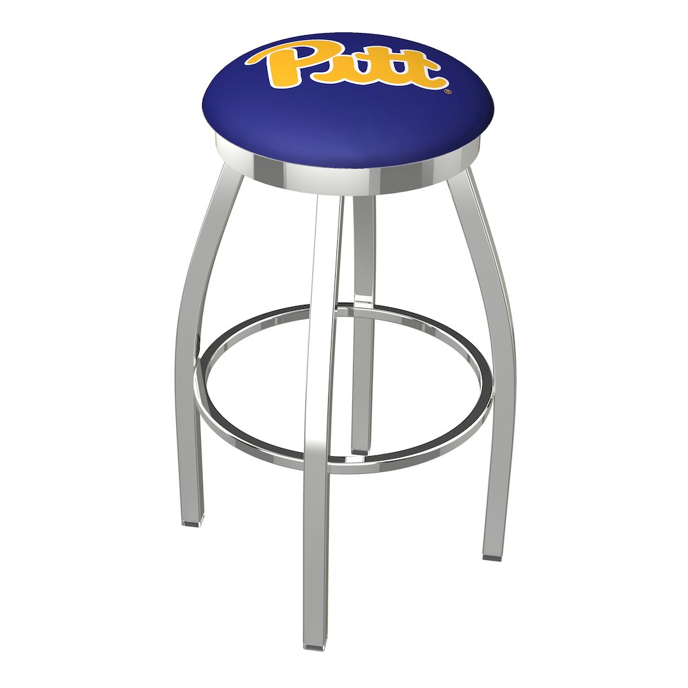 30" L8C2C - Chrome Pitt Swivel Bar Stool with Accent Ring by Holland Bar Stool Company. Picture 1