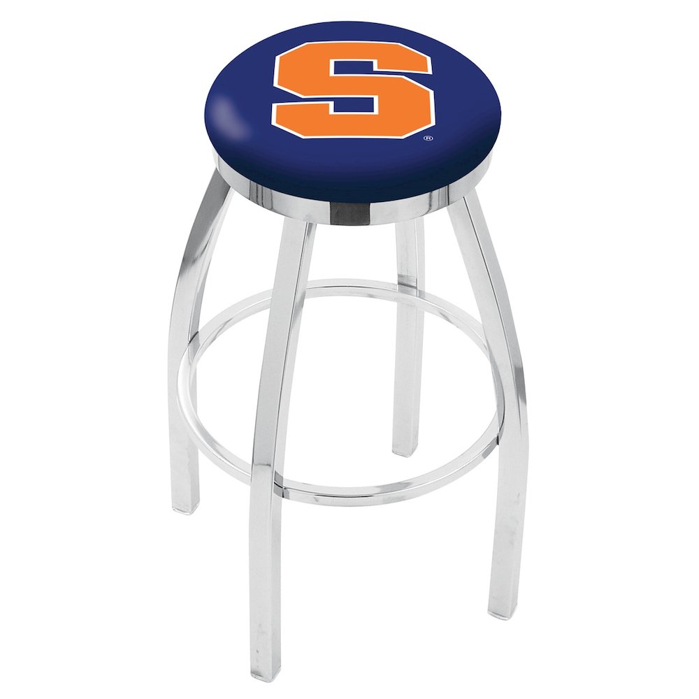 25" L8C2C - Chrome Syracuse Swivel Bar Stool with Accent Ring by Holland Bar Stool Company. Picture 1