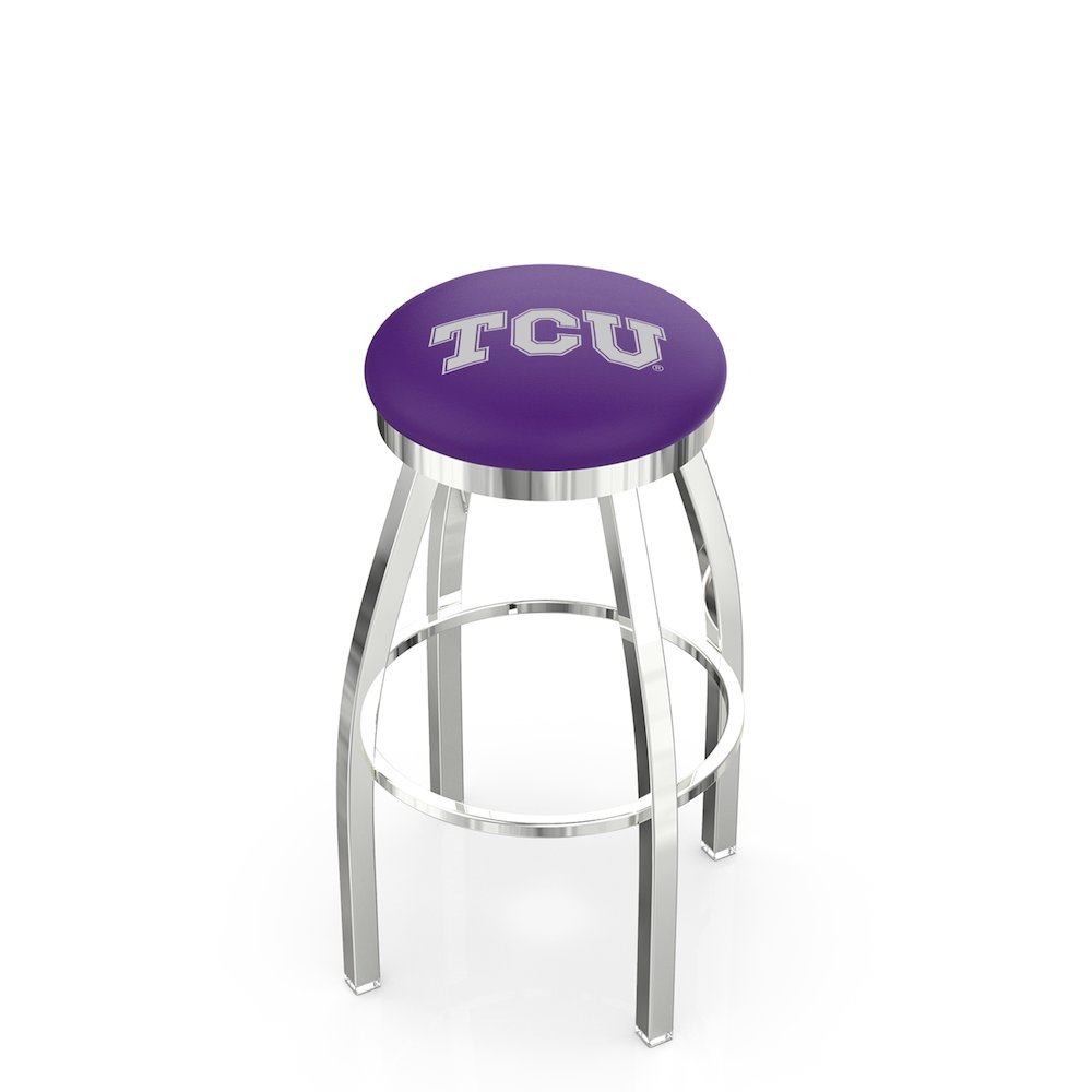 25" L8C2C - Chrome TCU Swivel Bar Stool with Accent Ring by Holland Bar Stool Company. Picture 1
