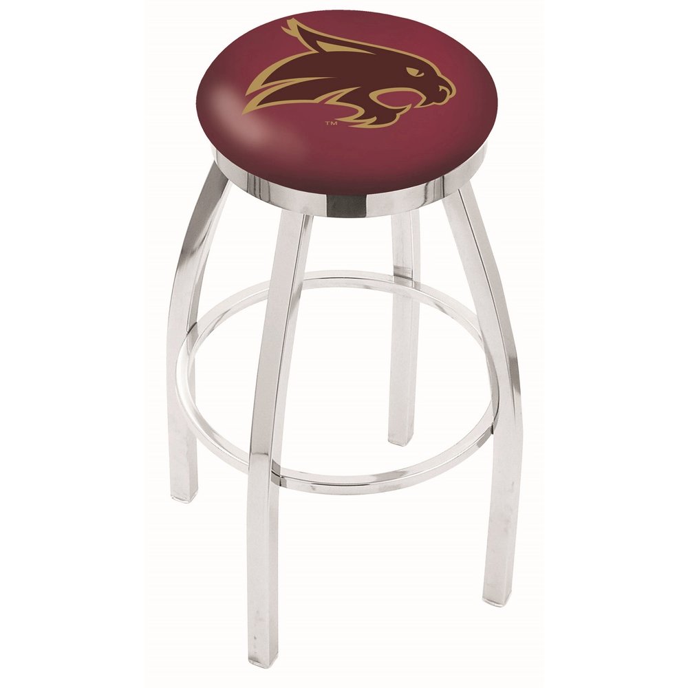 25" L8C2C - Chrome Texas State Swivel Bar Stool with Accent Ring by Holland Bar Stool Company. Picture 1