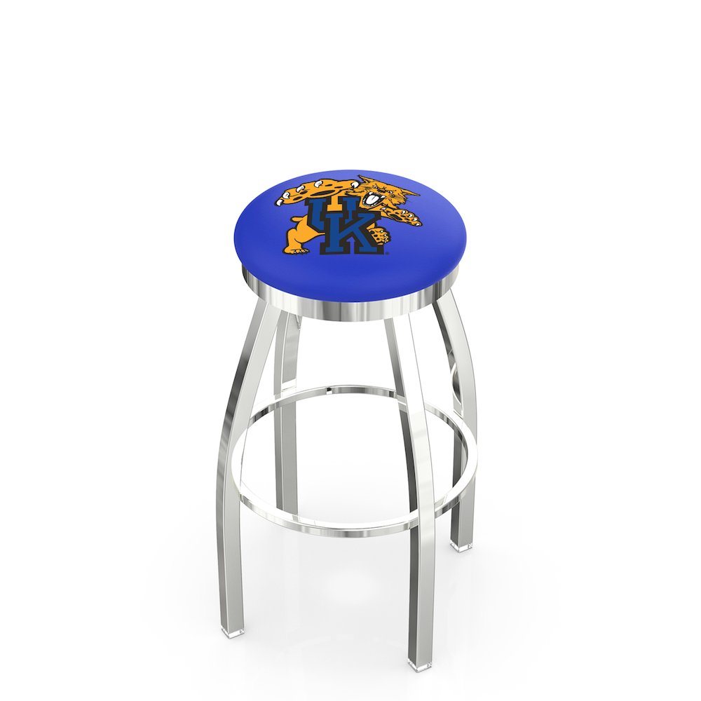 25" L8C2C - Chrome Kentucky "Wildcat" Swivel Bar Stool with Accent Ring by Holland Bar Stool Company. Picture 1