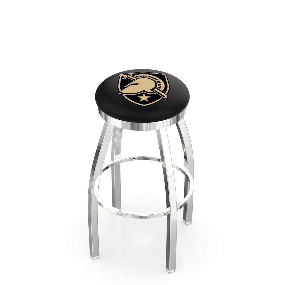 30" L8C2C - Chrome US Military Academy (ARMY) Swivel Bar Stool with Accent Ring by Holland Bar Stool Company. Picture 1