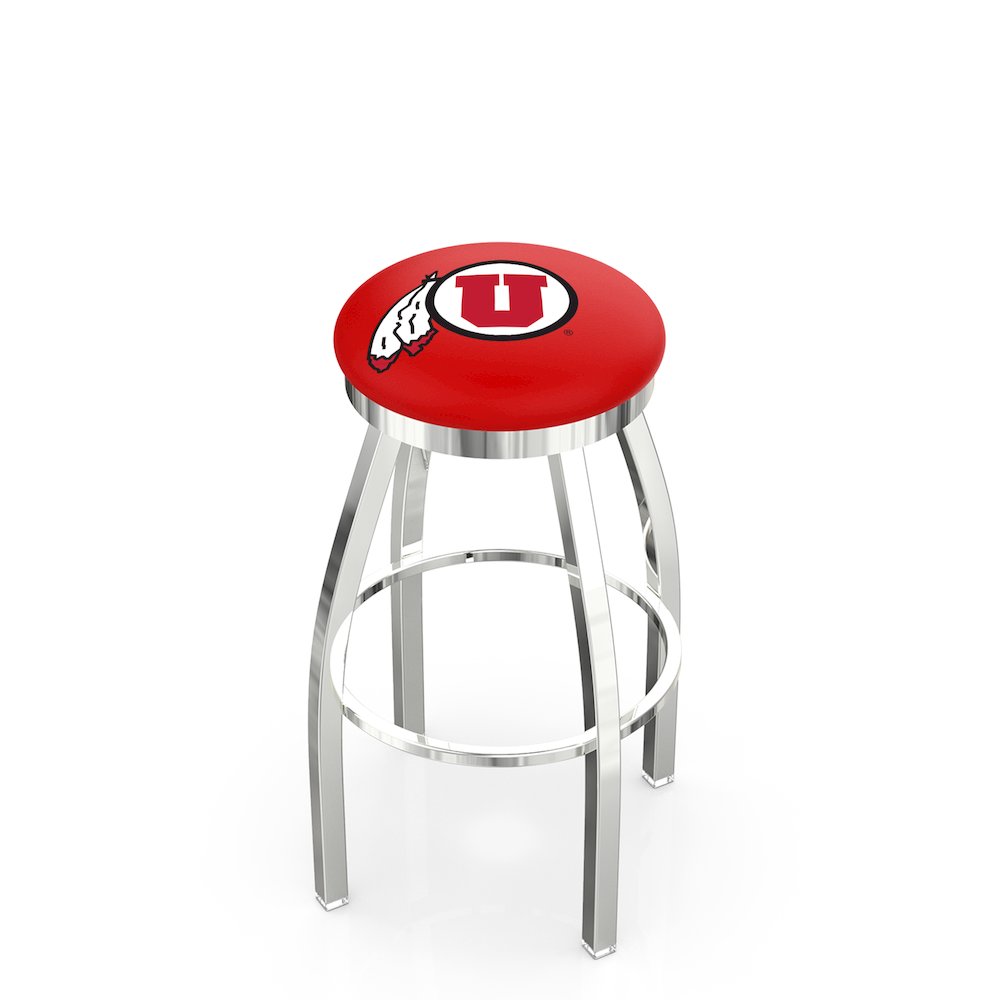 25" L8C2C - Chrome Utah Swivel Bar Stool with Accent Ring by Holland Bar Stool Company. Picture 1