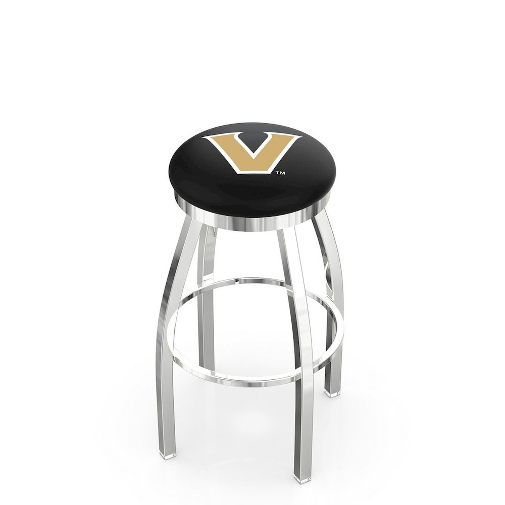 30" L8C2C - Chrome Vanderbilt Swivel Bar Stool with Accent Ring by Holland Bar Stool Company. Picture 1