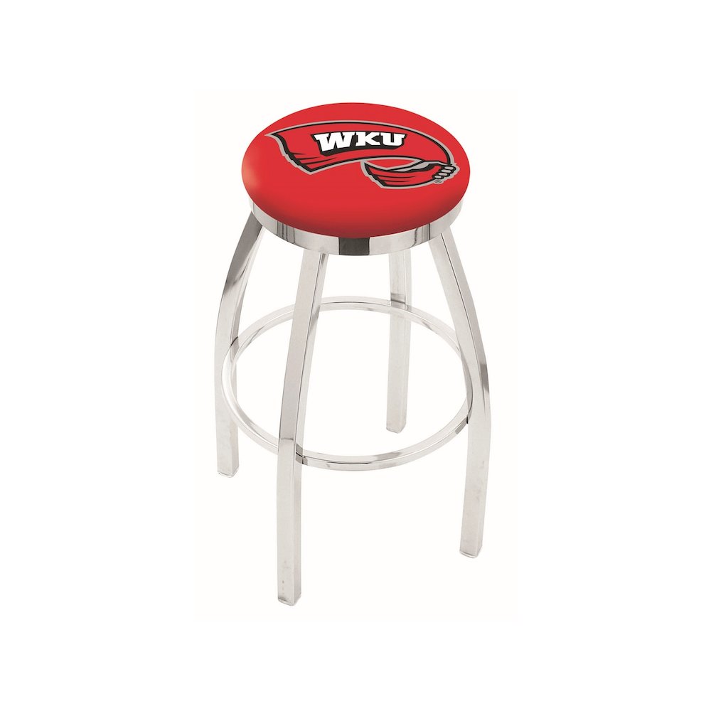 30" L8C2C - Chrome Western Kentucky Swivel Bar Stool with Accent Ring by Holland Bar Stool Company. Picture 1