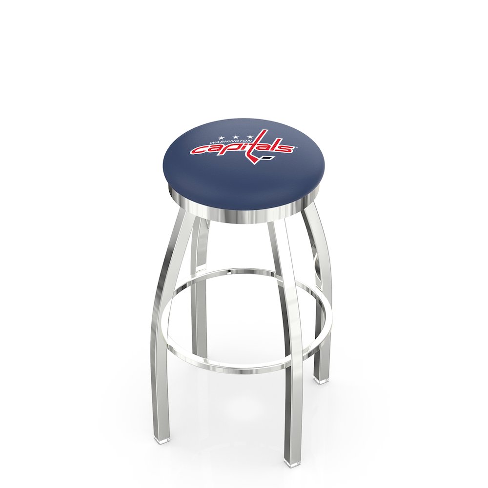 30" L8C2C - Chrome Washington Capitals Swivel Bar Stool with Accent Ring by Holland Bar Stool Company. Picture 1