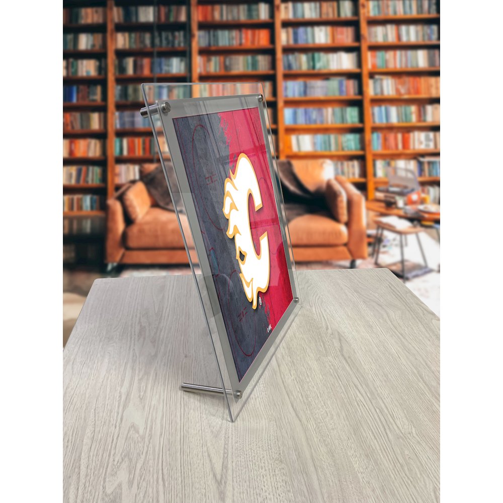 Calgary Flames 19.25" x 14.5" Backlit LED Sign. Picture 4