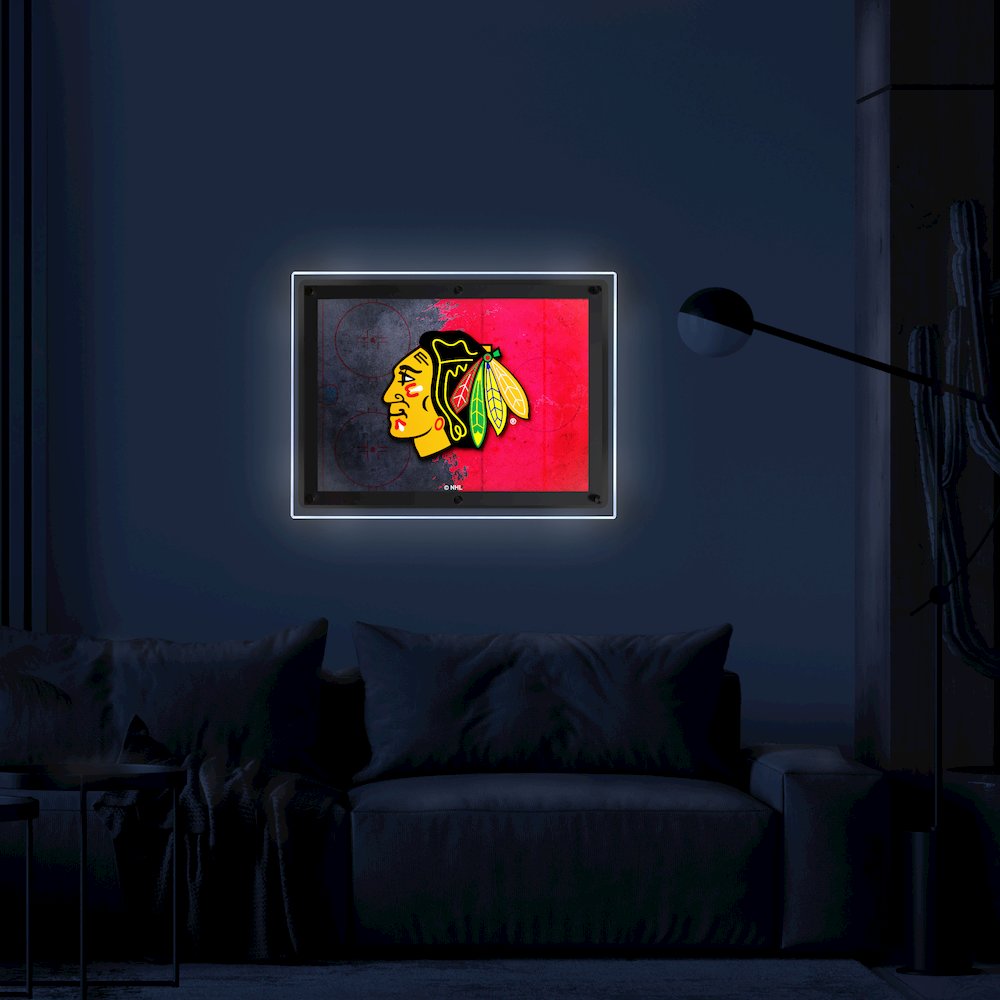 Chicago Blackhawks 19.25" x 14.5" Backlit LED Sign. Picture 3